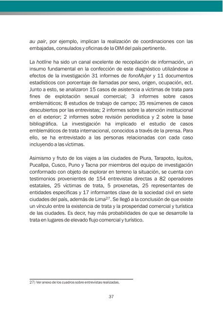 Trata de mujeres para fines sexuales comerciales en el Perú - OAS