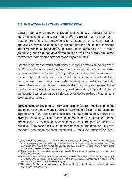 Trata de mujeres para fines sexuales comerciales en el Perú - OAS