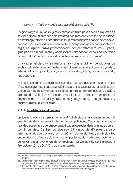 Trata de mujeres para fines sexuales comerciales en el Perú - OAS