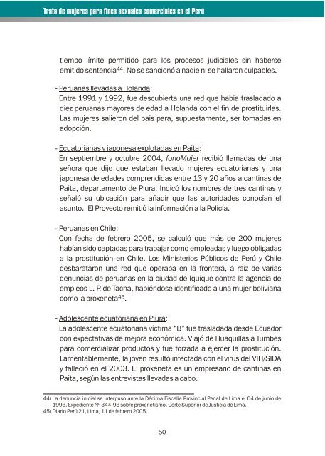 Trata de mujeres para fines sexuales comerciales en el Perú - OAS