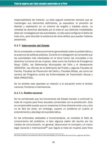 Trata de mujeres para fines sexuales comerciales en el Perú - OAS