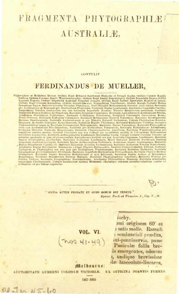 Fragmenta phytographiÃ¦ AustraliÃ¦ /contulit Ferdinandus Mueller.