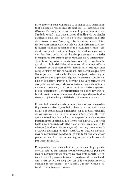 La excelencia científica. Hombres y mujeres en las Reales Academias