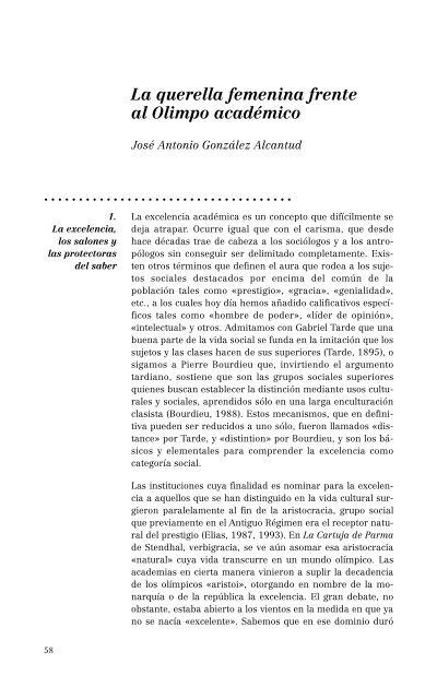 La excelencia científica. Hombres y mujeres en las Reales Academias