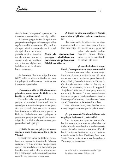 + Descargar revista nº 1 (PDF) - Centro Gallego de Vitoria