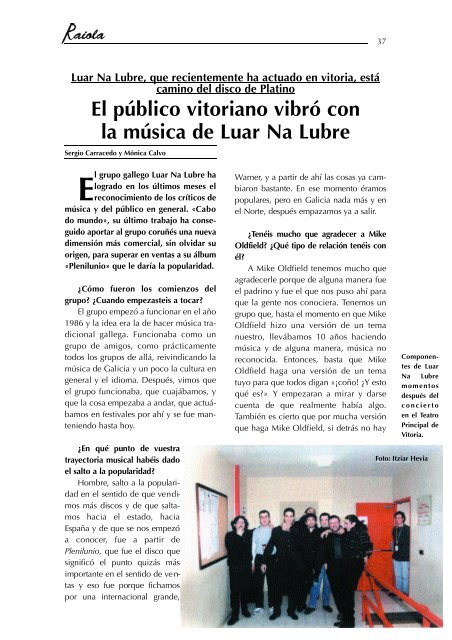 + Descargar revista nº 1 (PDF) - Centro Gallego de Vitoria