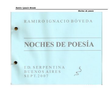Ramiro Ignacio Bóveda Noches de poesía