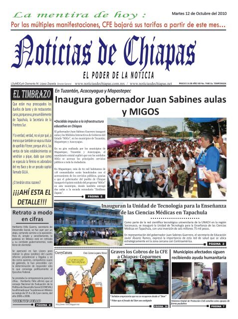 EL TIMBRAZO - Noticias de Chiapas