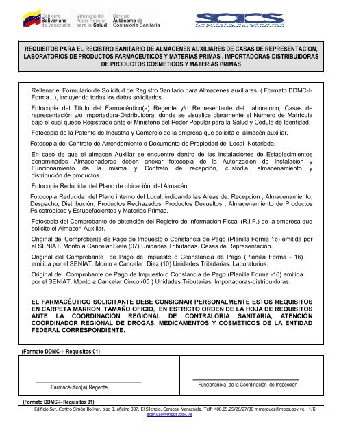 Almacenes Auxiliares - SACS - Ministerio del Poder Popular para la ...