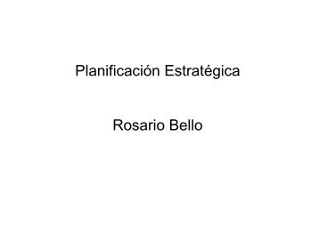 Rosario Bello - Planificación Estratégica