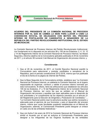 ACUERDO DEL PRESIDENTE DE LA COMISIÓN NACIONAL ... - PRI