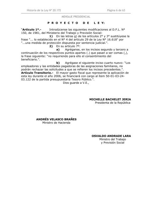 Ley Nº 20.172 - Biblioteca del Congreso Nacional de Chile