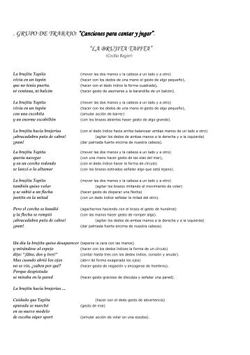 Canciones para cantar y jugar - CEP Azahar