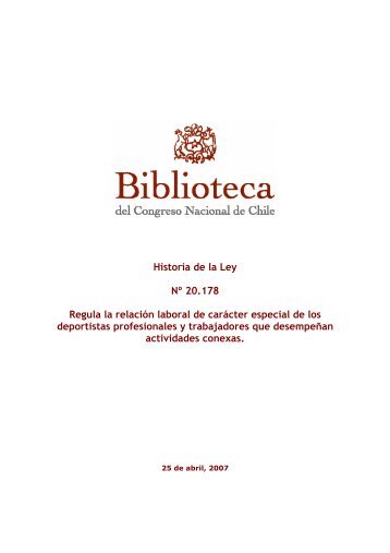 Ley Nº 20.178 - Biblioteca del Congreso Nacional de Chile
