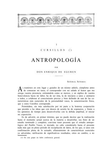 Antropología. IN: Primer Congreso de Estudios Vascos: recopilación ...