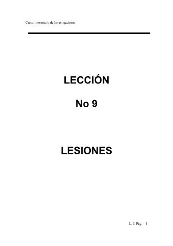 LECCIÓN No 9 LESIONES