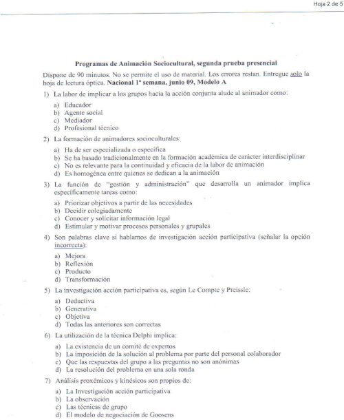 Examen PAS Tipo A Junio 2009 Primera semana - EDUCACIÓN ...