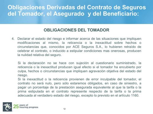 Derechos y Obligaciones de los Consumidores ... - ACE Group