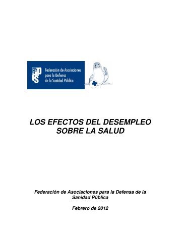 LOS EFECTOS DEL DESEMPLEO SOBRE LA SALUD - Acta Sanitaria