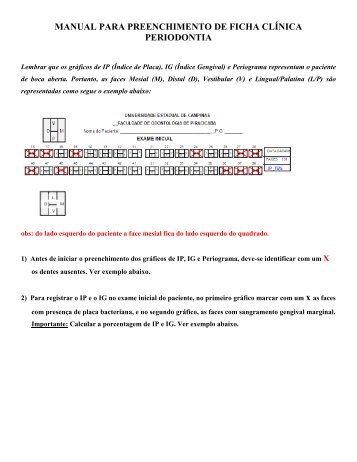 manual para preenchimento de ficha clínica periodontia