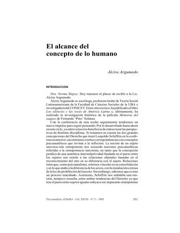 El alcance del concepto de lo humano - Asociación Psicoanalítica ...