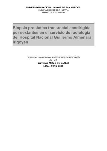 Biopsia prostatica transrectal ecodirigida por sextantes ... - Cybertesis