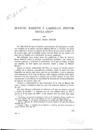 MANUEL BARRÓN Y CARRILLO, PINTOR SEVILLANO*