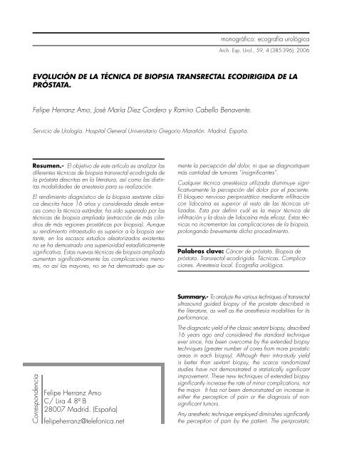 EVOLUCIÓN DE LA TÉCNICA DE BIOPSIA ... - SciELO España