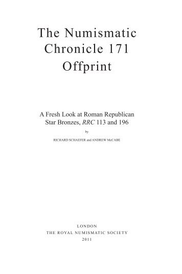 The Numismatic Chronicle 171 Offprint - Royal Numismatic Society