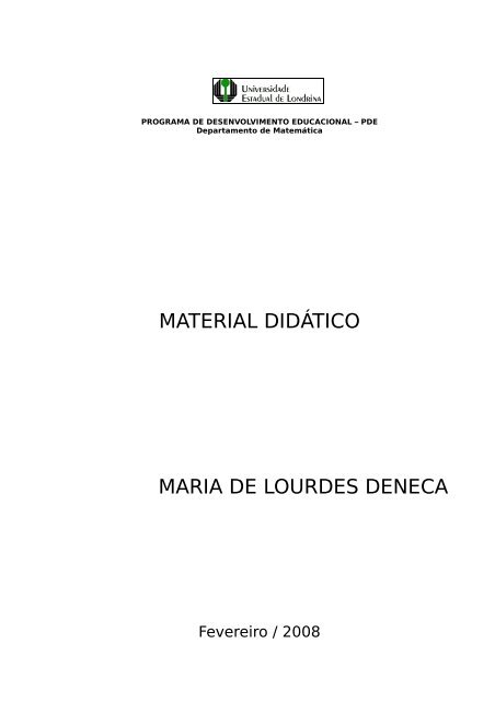 MATERIAL DIDÁTICO MARIA DE LOURDES DENECA