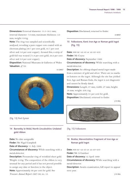 Treasure Annual Report 1998-1999 - Portable Antiquities Scheme