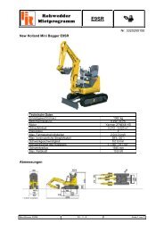 Nr. 3320200150 New Holland Mini Bagger E9SR Abmessungen