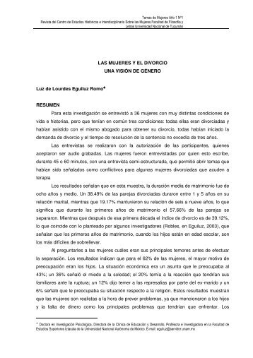 LAS MUJERES Y EL DIVORCIO UNA VISIÓN DE GÉNERO Luz de ...