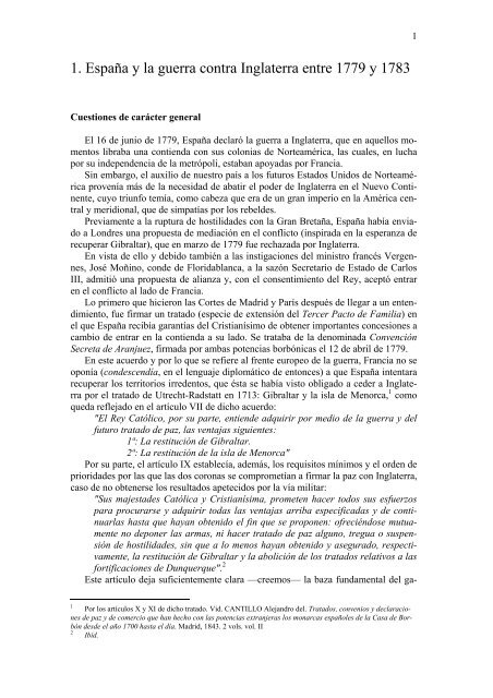 1. España y la guerra contra Inglaterra entre 1779 y ... - Telefonica.net