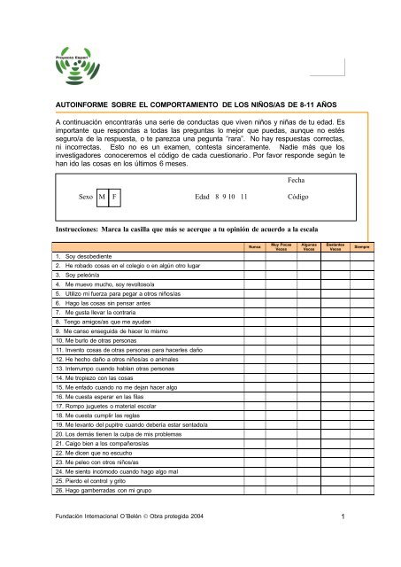 Autoinforme sobre el comportamiento de los jóvenes de