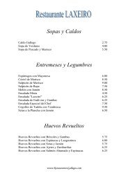 Carta Laxeiro - Restaurantes Gallegos