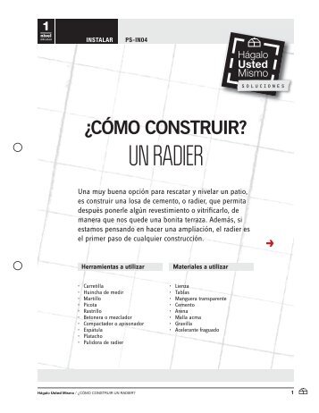 Cómo construir un radier. - Hágalo Usted Mismo