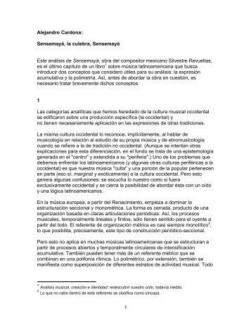 1 Alejandro Cardona: Sensemayá, la culebra, Sensemayá Este ...