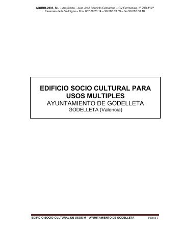 MOD PROYECTO EDIF SOCIO-CULTURAL DE USOS ... - Godelleta