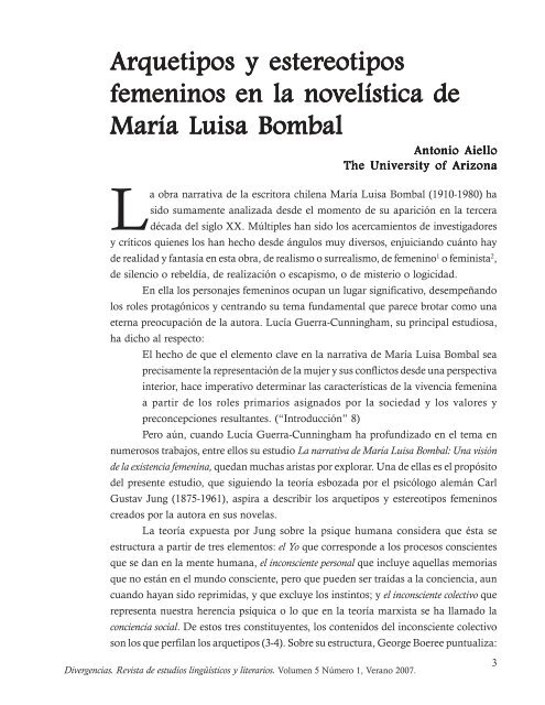 Arquetipos y estereotipos femeninos en la novelística de María ...