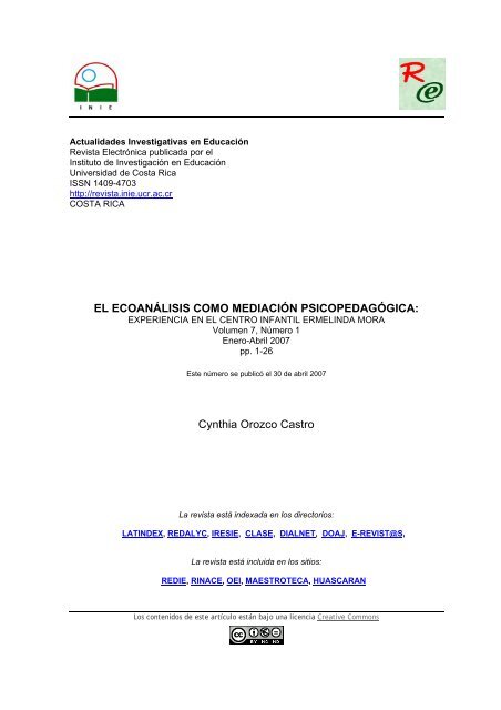 EL ECOANÁLISIS COMO MEDIACIÓN PSICOPEDAGÓGICA ...