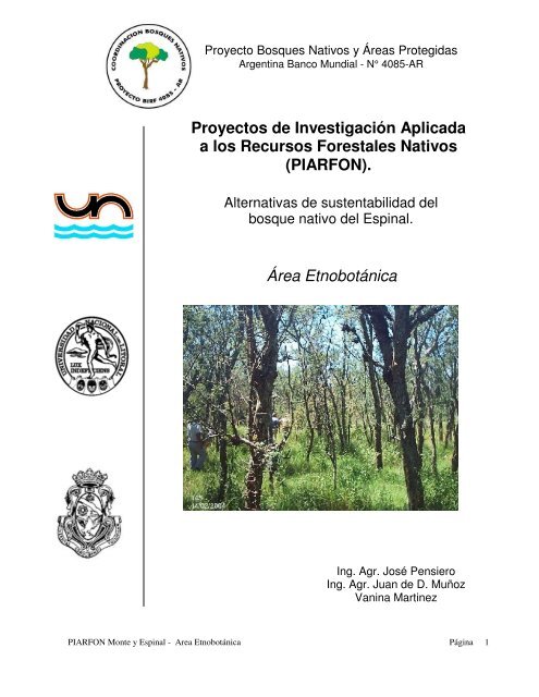 Proyecto de Investigación aplicado a los Recursos Forestales Nativos