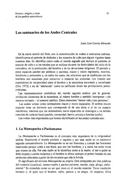 Los Santuarios De Los Andes Centrales