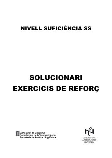 SOLUCIONARI EXERCICIS DE REFORÇ