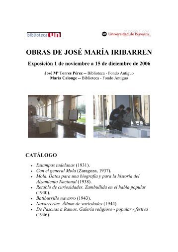 OBRAS DE JOSÉ MARÍA IRIBARREN