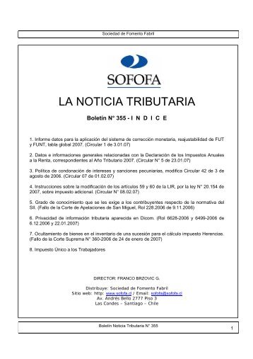 LA NOTICIA TRIBUTARIA - Sofofa