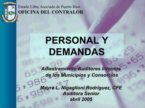 PERSONAL Y DEMANDAS - Oficina del Contralor