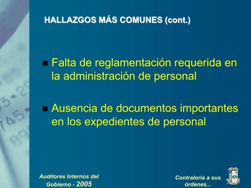 PERSONAL Y DEMANDAS - Oficina del Contralor