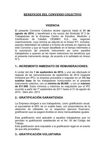 Beneficios_Convenio_Colectivo - Sindicato Nº2 Cesmec