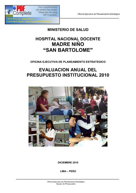 MADRE NIÑO “SAN BARTOLOME” - Hospital Nacional Docente ...